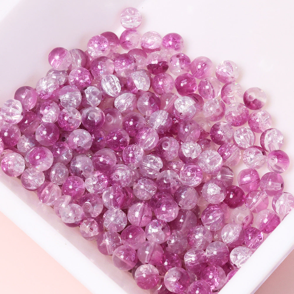 10mm Three-Color Ice Soul Crackle Beads Handmade Glass Beads Loose Beads