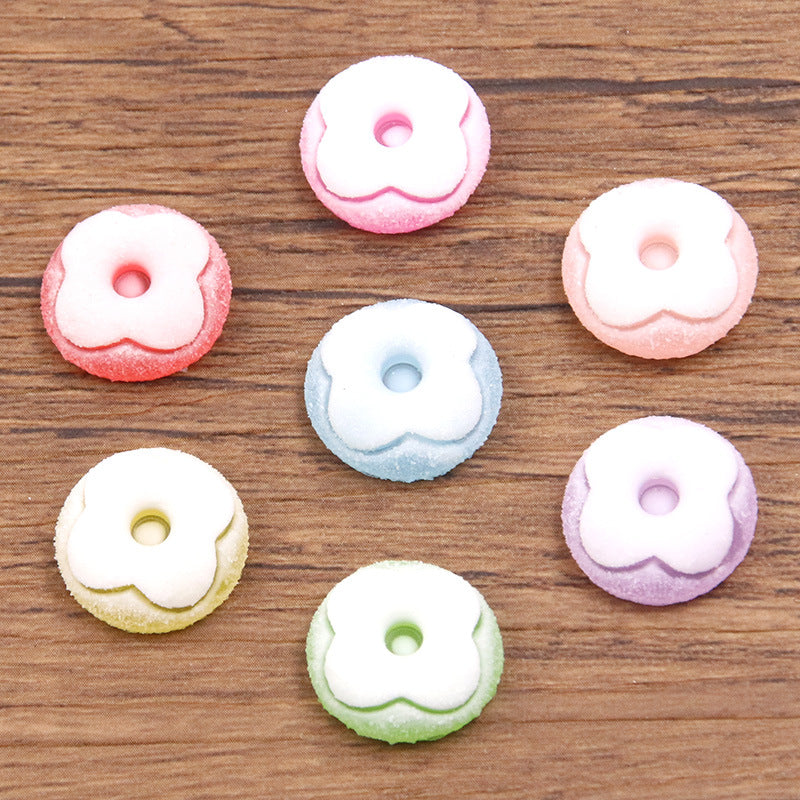Mixed Color Heart Round Candy Resin Beads