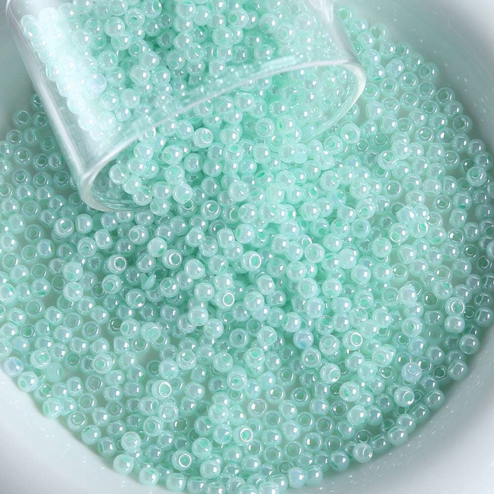 4mm cream glass rice beads pearlescent