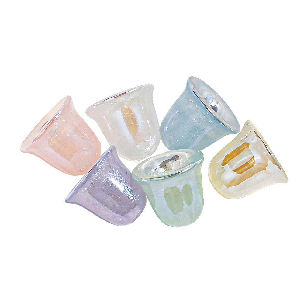 Thin and Glittering Plating Color Little Bell Shape Beads