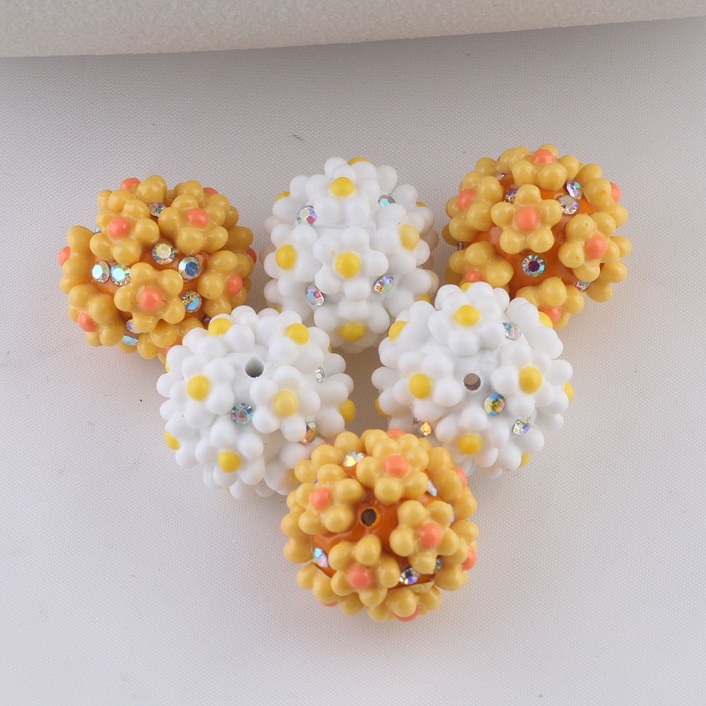 Solid Color Flower Balls Soft Clay Drill Balls Straight Hole Beads