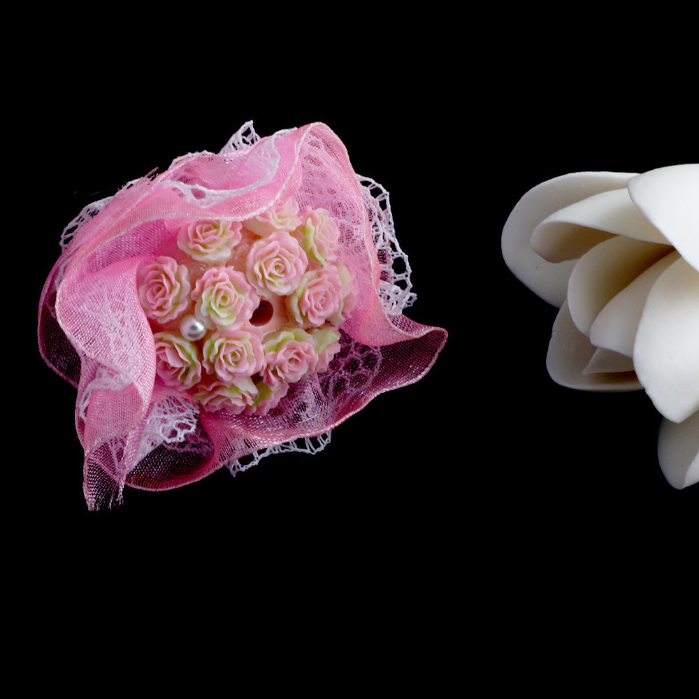 Artificial Flower Bouquet Ball Acrylic Beads