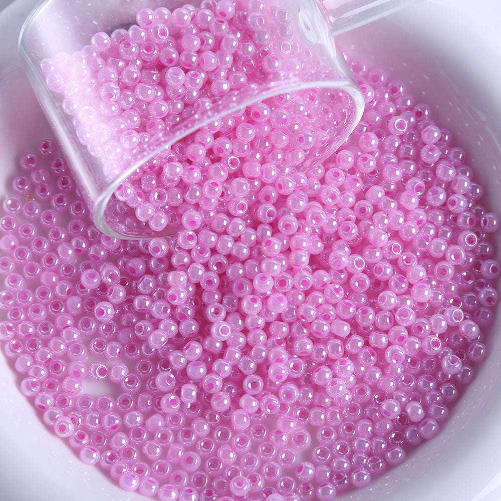 4mm cream glass rice beads pearlescent