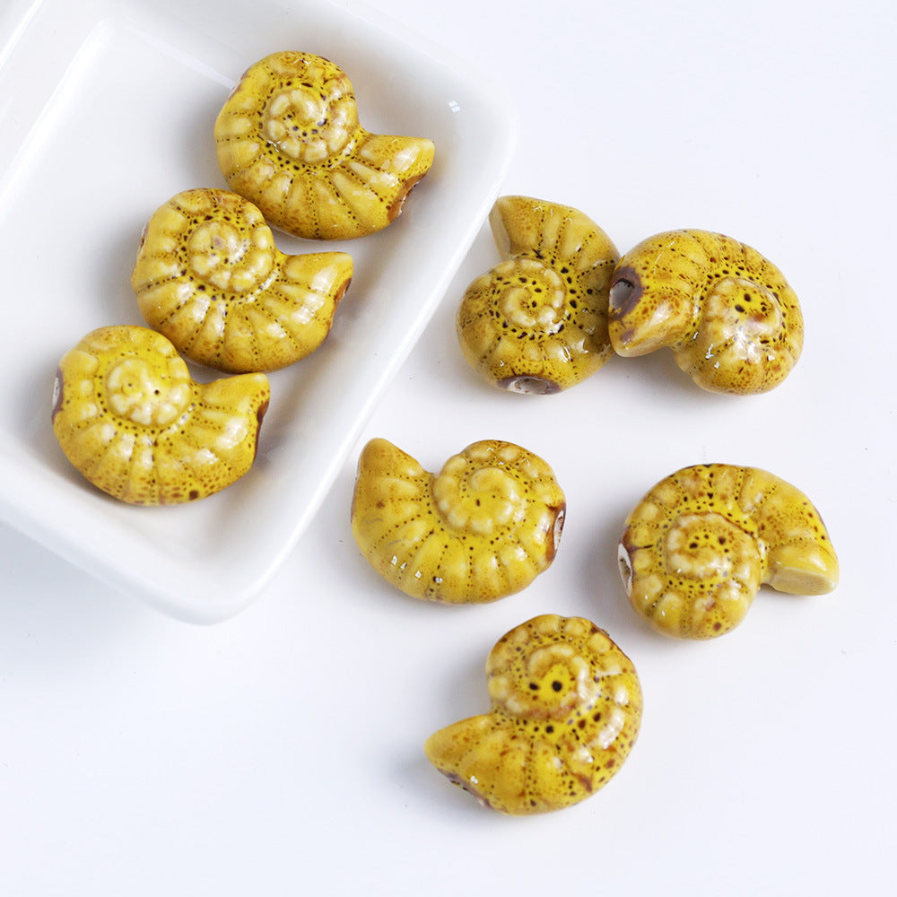 Snail Ceramic conch beadable beads