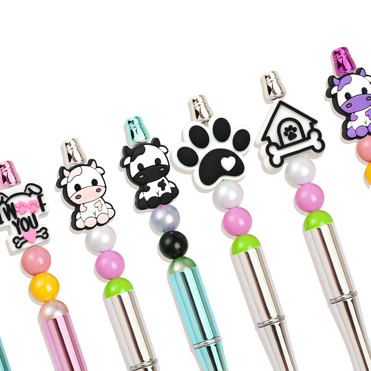 Cartoon Cute Animal Beaded Pen Silicone Focal Beads