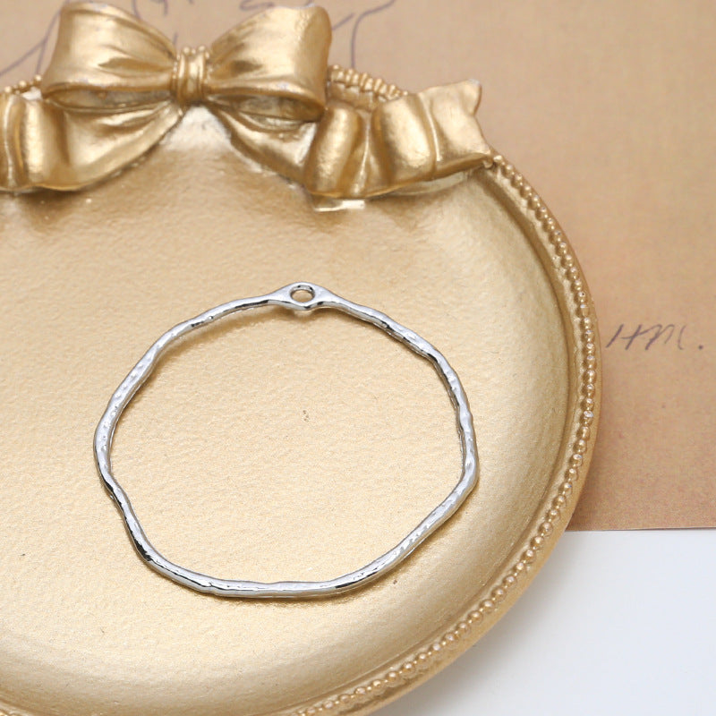 Alloy Irregular earrings Geometric Round Wrinkled Hollow Frame