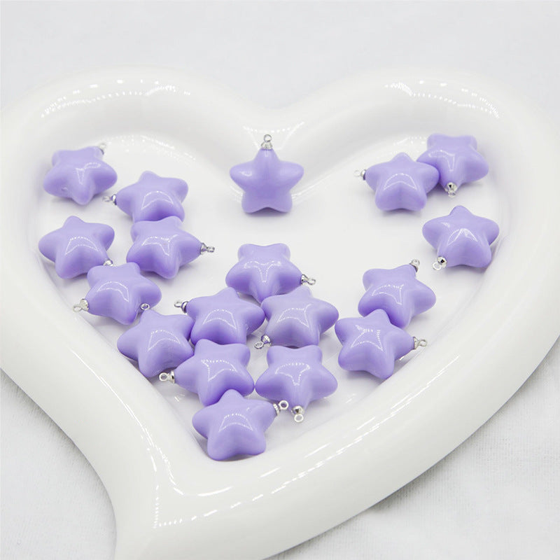 Macaron Candy Color Fat Star Pendant Bracelet Keychain Phone Chain DIY Wholesale of Accessories and Materials