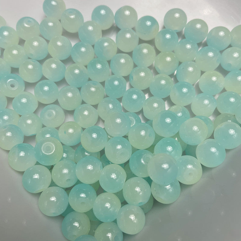 8mm two-color glass beads