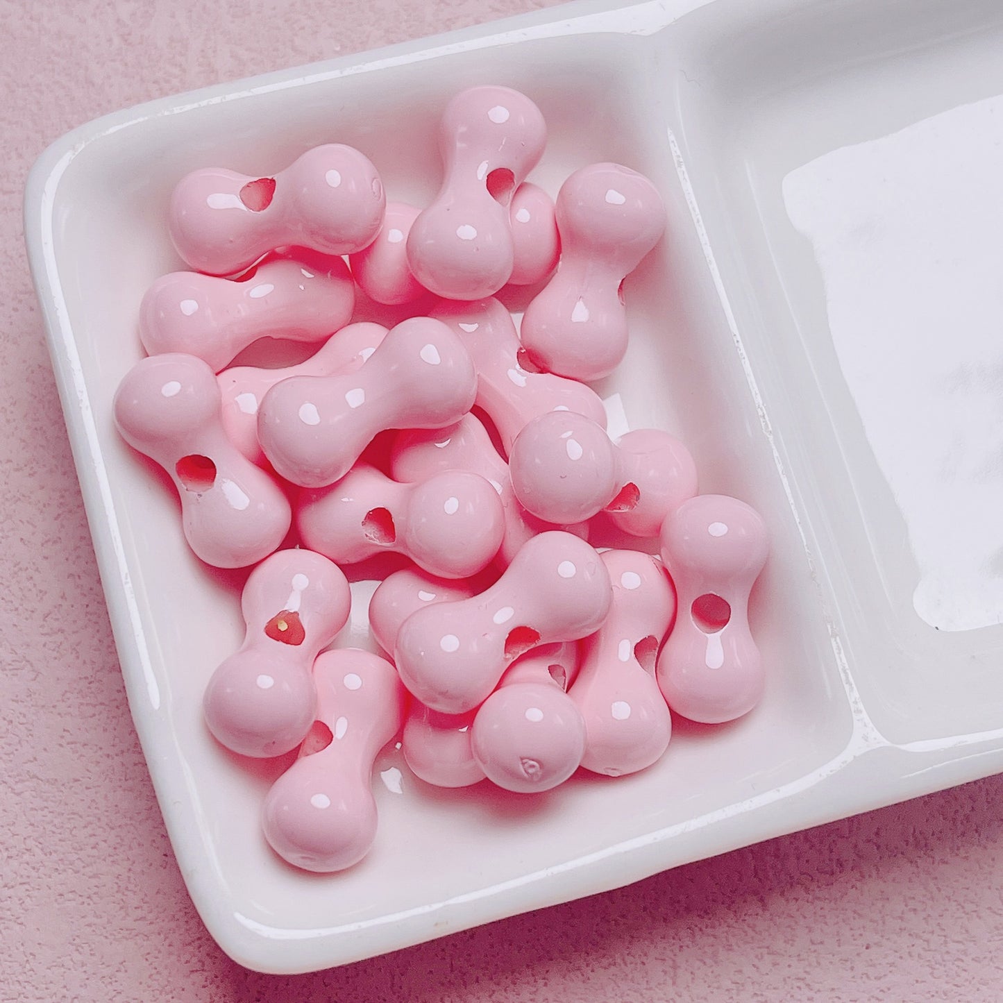 10 pcs Large Grain Acrylic Beads with Baked Paint