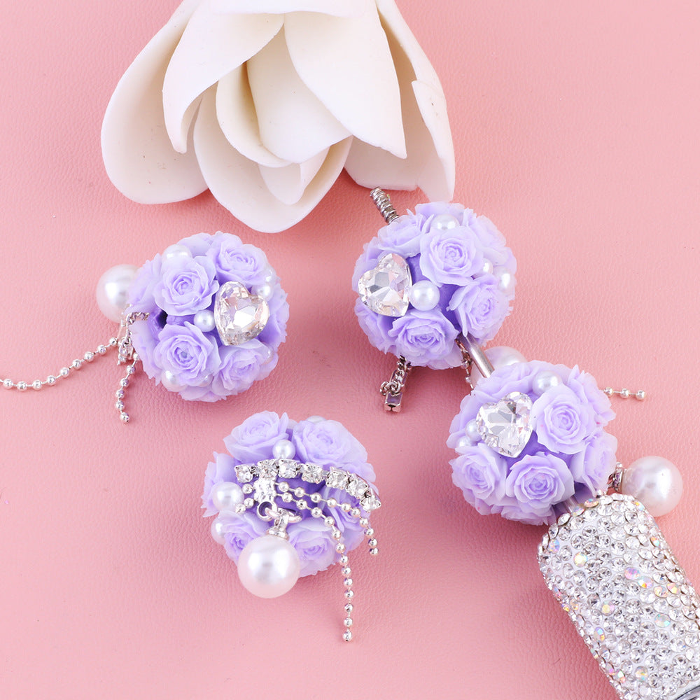 Rose Pearl Tassel Flower Ball
