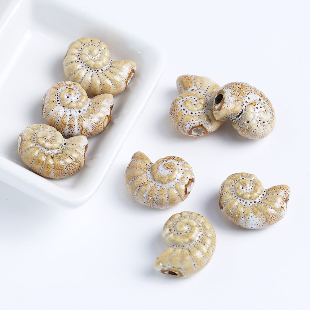 Snail Ceramic conch beadable beads