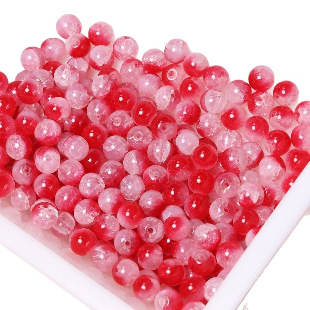10mm Three-Color Ice Soul Crackle Beads Handmade Glass Beads Loose Beads