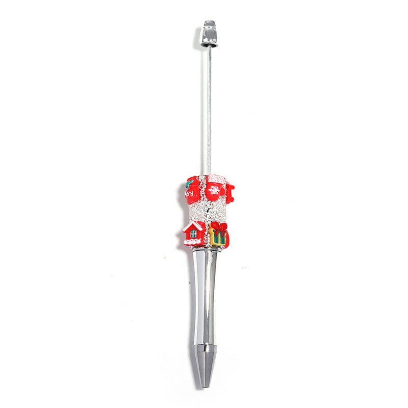 Christmas Flower Stringed Pearls Pen