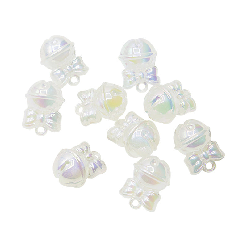 Acrylic Cloud Pattern Bell with Hanging Hole and Color-plated Loose Beads diy Handmade Beaded Phone Chain Car Hanging Keychain Decoration