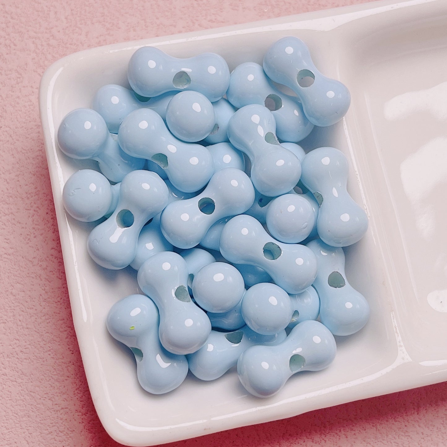 10 pcs Large Grain Acrylic Beads with Baked Paint