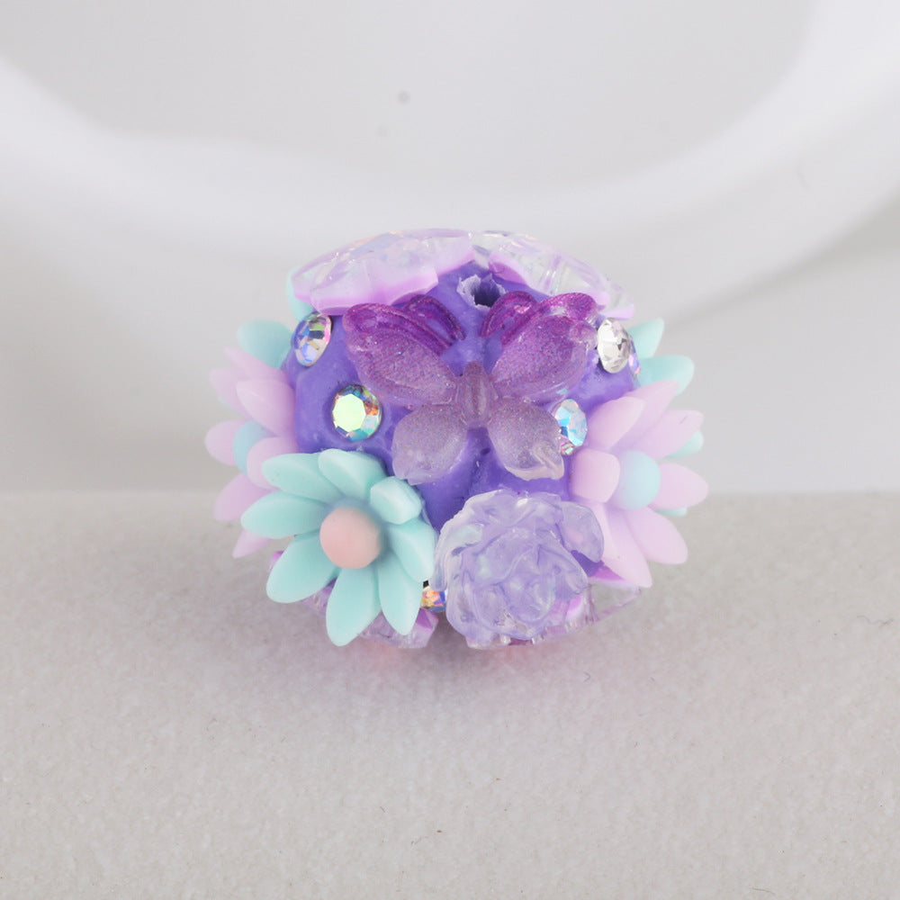 Camellia Flower Cluster Ball Light-Changing Butterfly Soft Clay Drill Ball