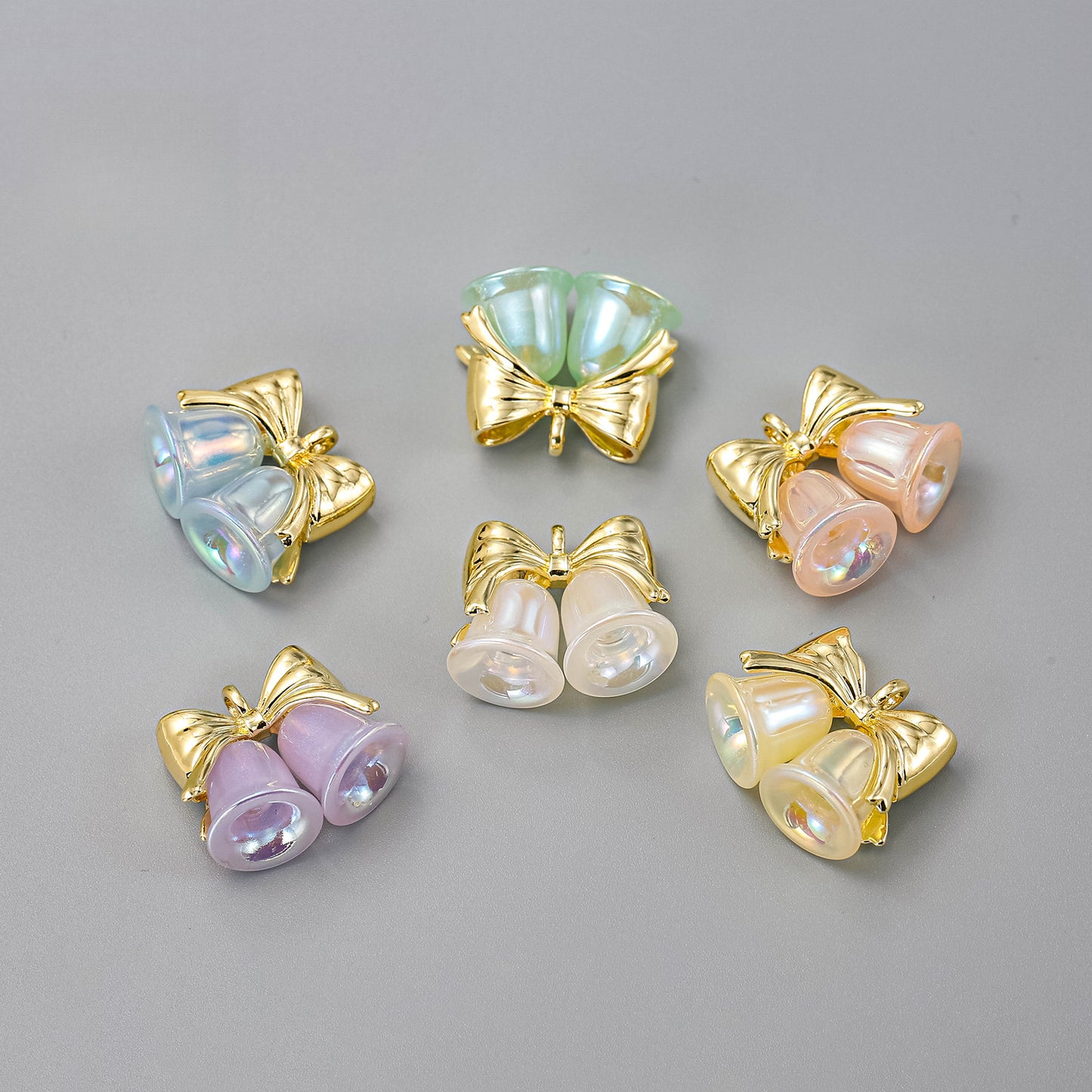 Thin and Glittering Plating Color Little Bell Shape Beads
