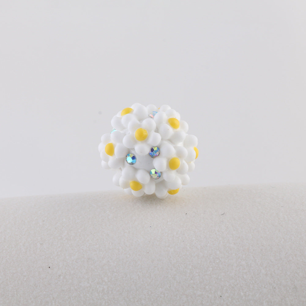 Solid Color Flower Balls Soft Clay Drill Balls Straight Hole Beads