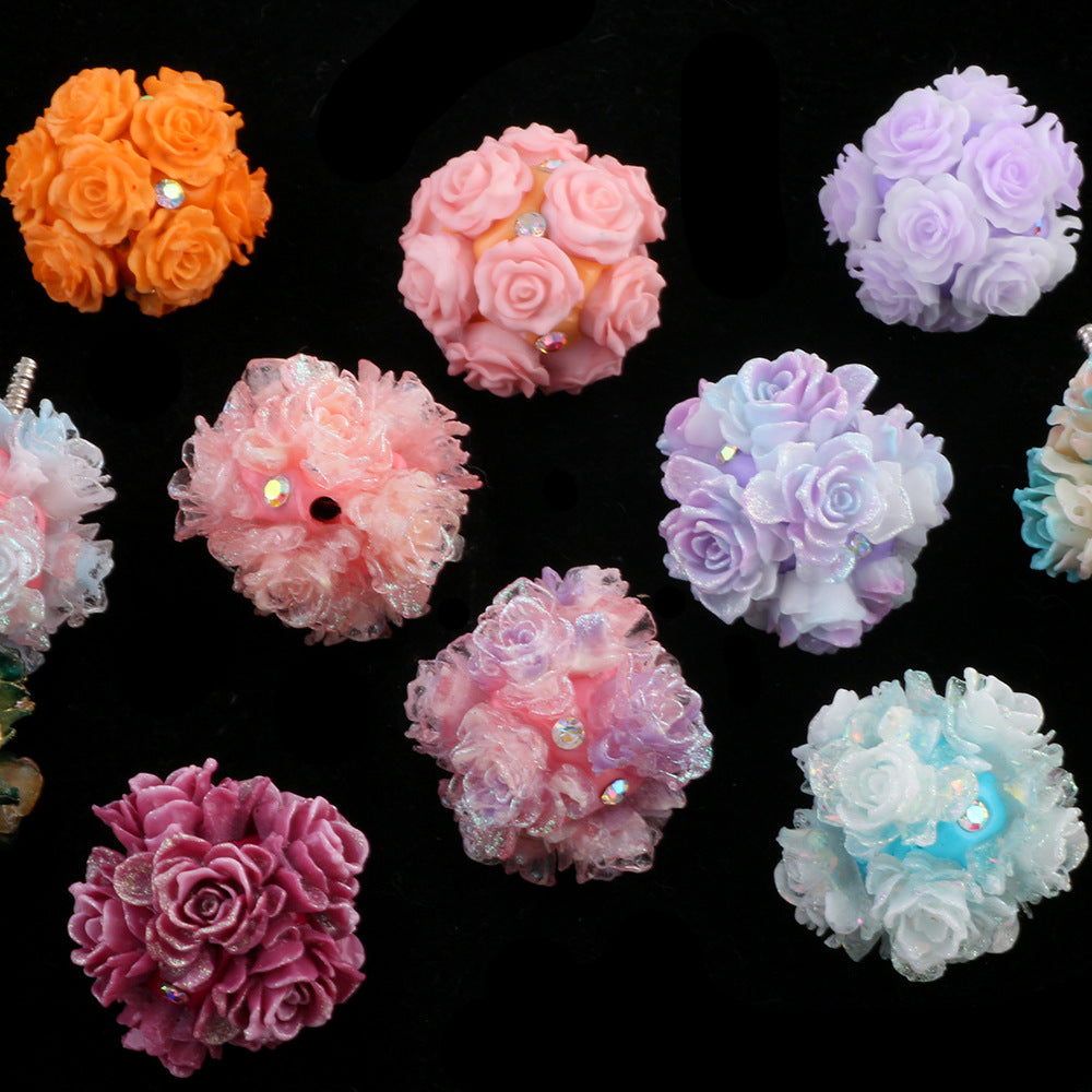3d artificial soft rose flower ball