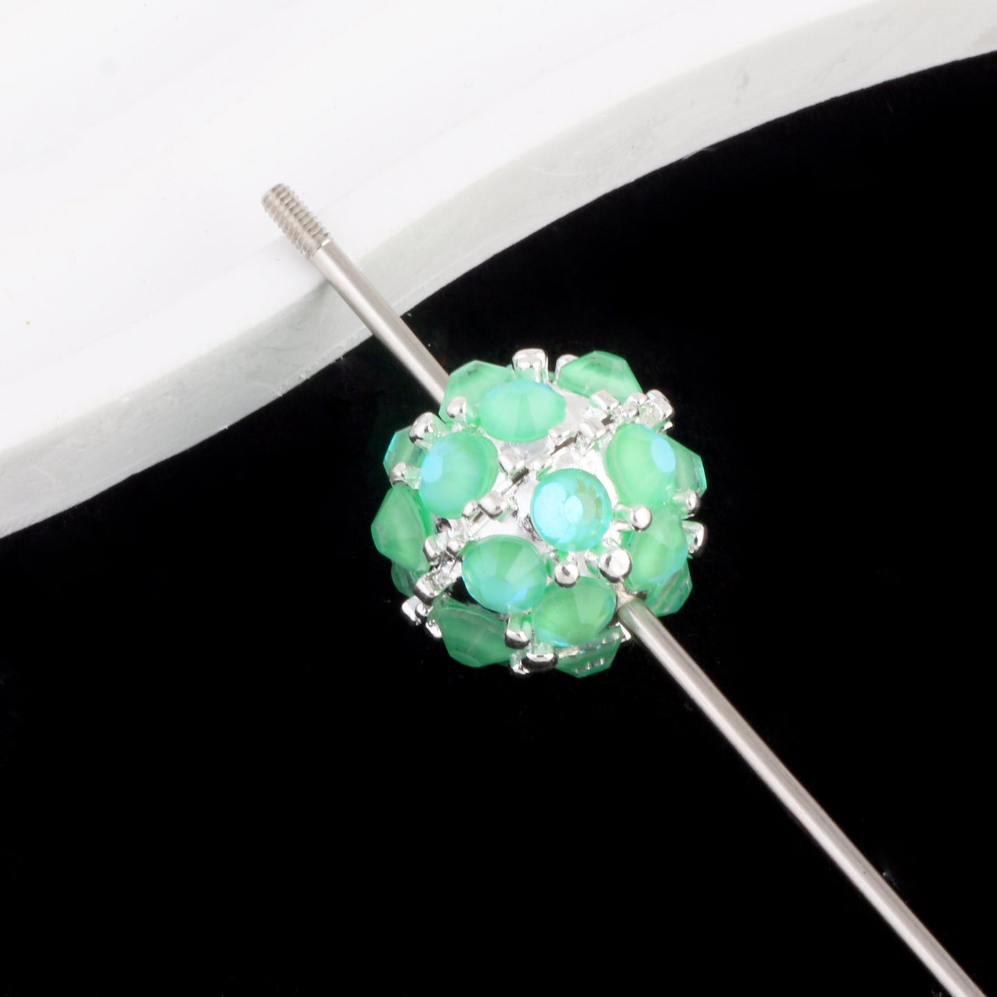 Flower Beads Mocha Diamond Alloy Beads Drill Balls Pen-Drillable Straight Hole Beads