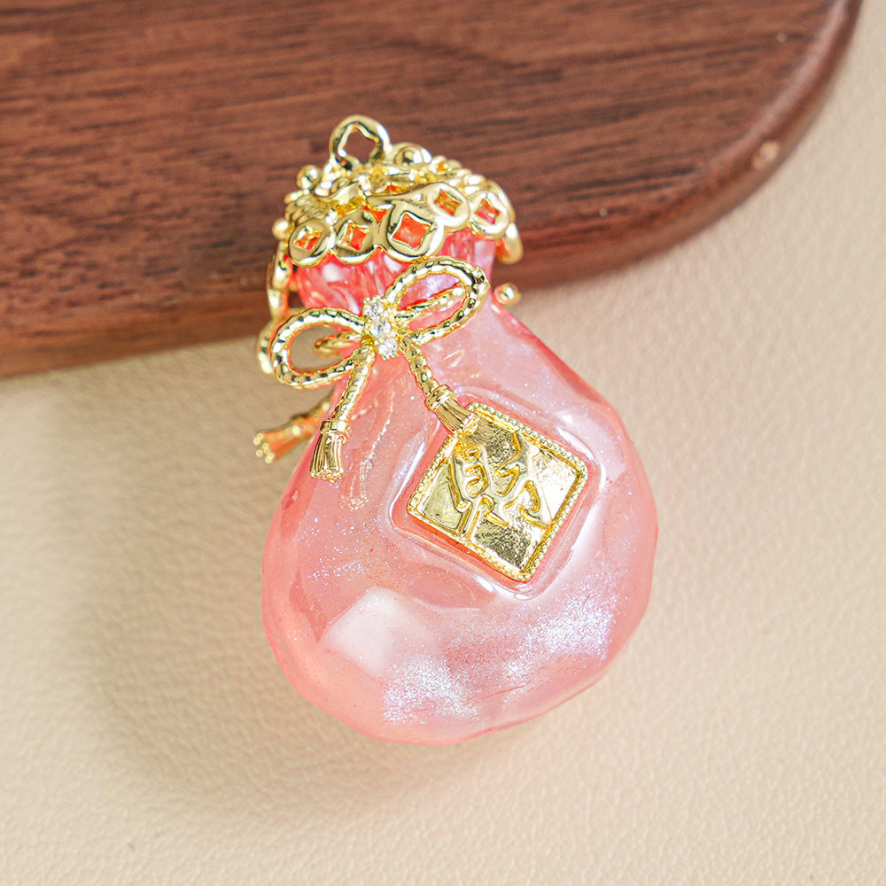 Pachira Macrocarpa Money Bag Pendant Micro-Inlaid Butterfly Shape Pendant