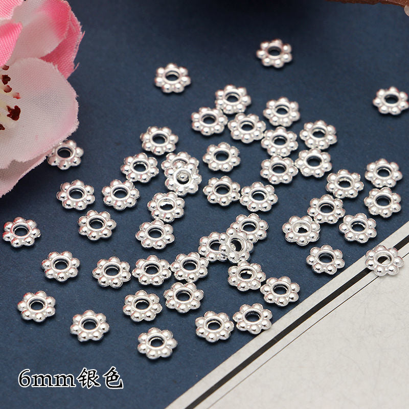 4/6mm Alloy Flower Core Gold-Plated Gear Spacer Beads