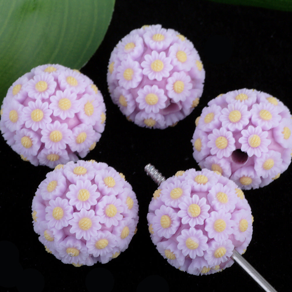 2CM Sunflower Ball Soft Clay Beads