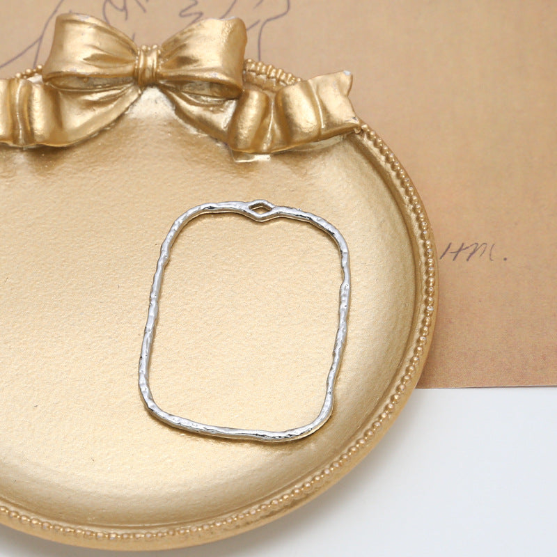 Alloy Irregular earrings Geometric Round Wrinkled Hollow Frame