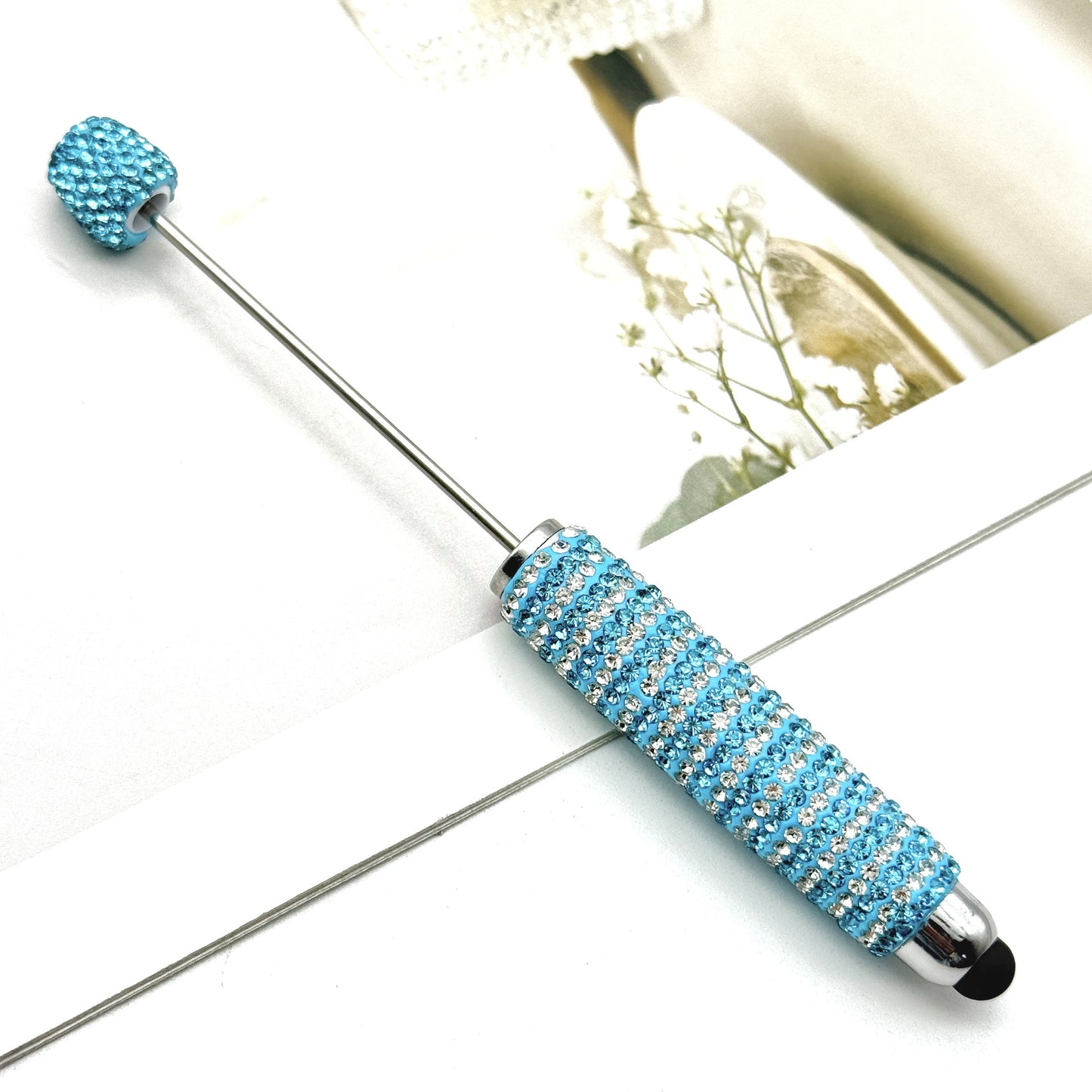 Touch screen Striped Full Diamond Beaded Pen