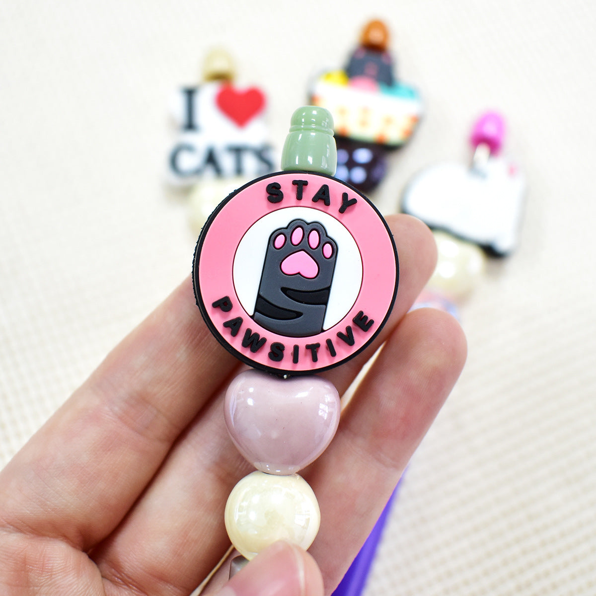 Kitten Shape Silicone Focus Beads
