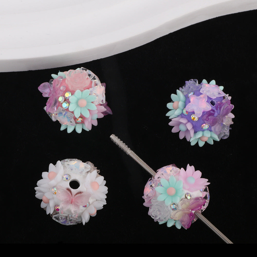 Camellia Flower Cluster Ball Light-Changing Butterfly Soft Clay Drill Ball