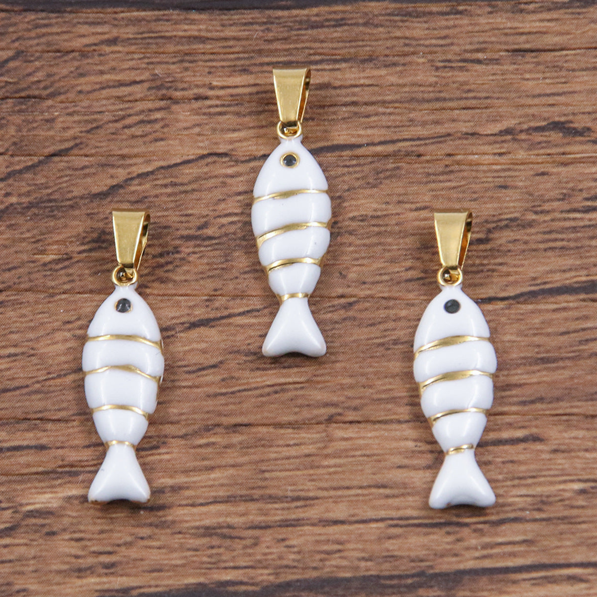 7X28mm Gold Fish Shape Oil Drop Pendant Small Charms