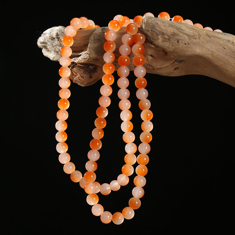 6mm Two-tone Glass Beads Imitation Jade Baking Lacquer Glass Beads