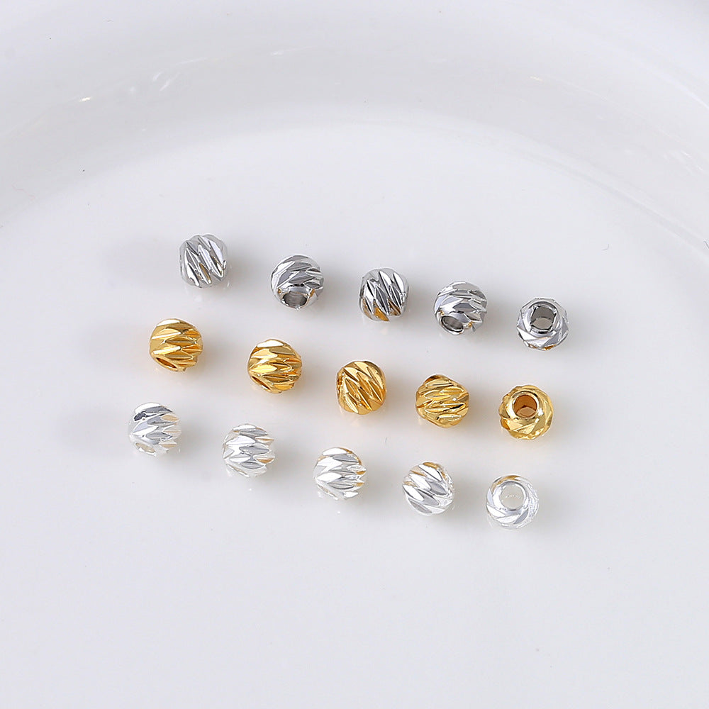 Color-Retaining Gold Flower Holder Silver Hollow Inlaid Snowflake Spacer Bead Piece