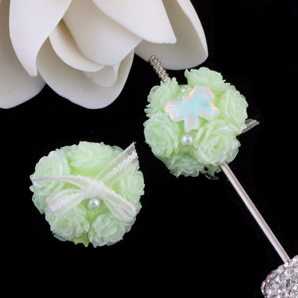 Butterfly Knot Heart Zircon Lace Flower Ball Wearable Straight Hole Beads