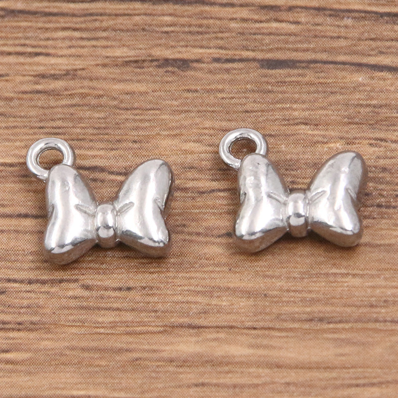 4 Styles 2 Colors Stainless Steel Gold Vacuum Plating Charm Bowknot Hat Heart Pendant