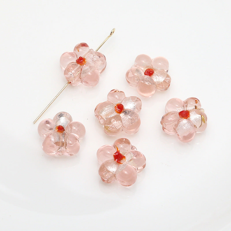 Glass Flower Sweet Ins Style Glass Loose Beads Beading Materials