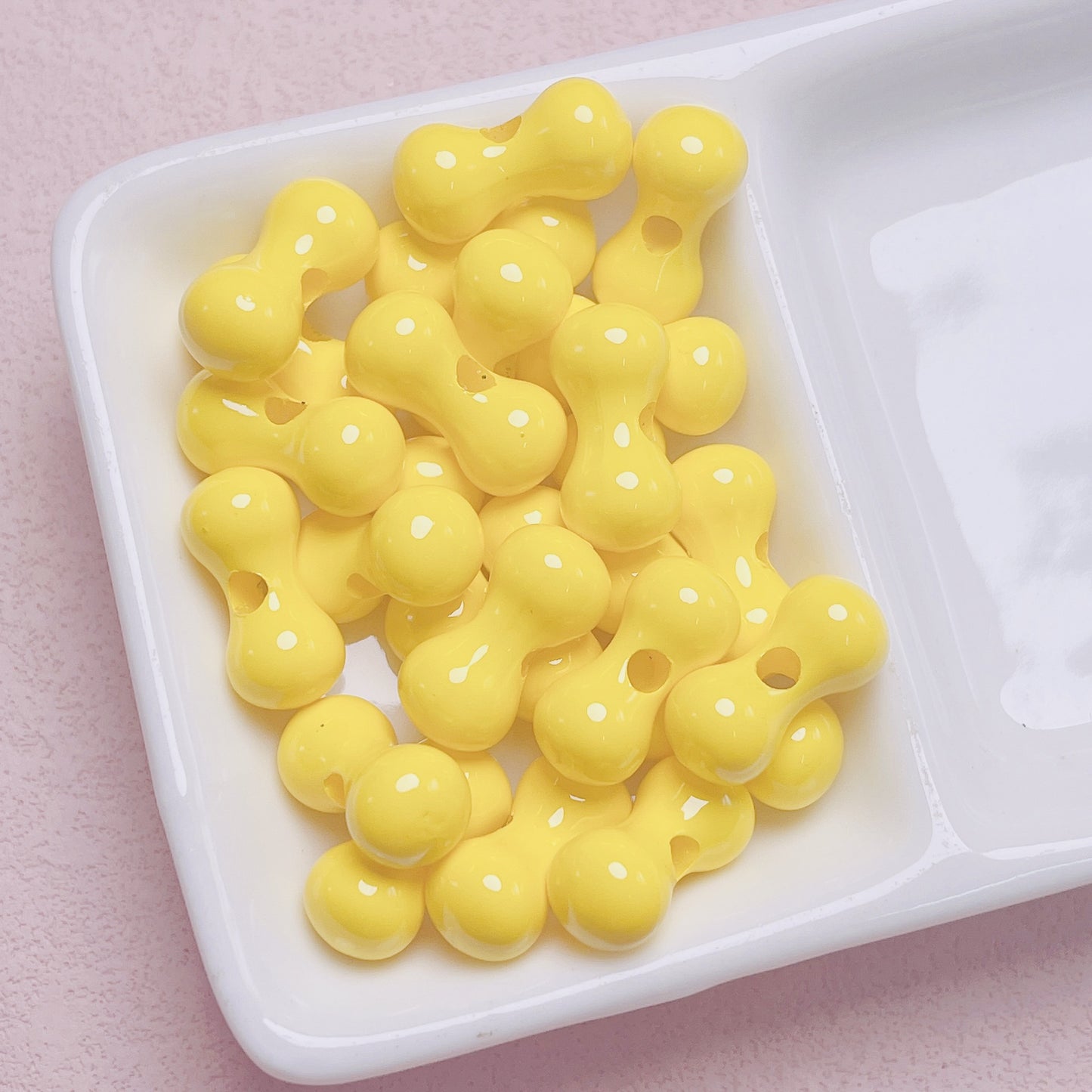 10 pcs Large Grain Acrylic Beads with Baked Paint