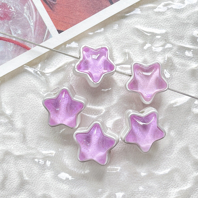 10 pcs Sweet Jelly Star Heart Beads Alloy