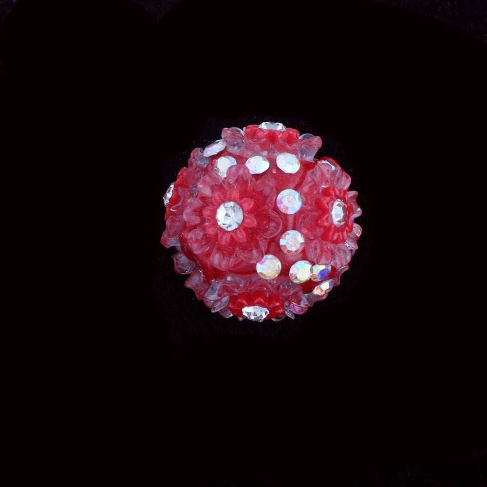 Flower Beads Inlaid with Rhinestones Small Daisy Flower Ball
