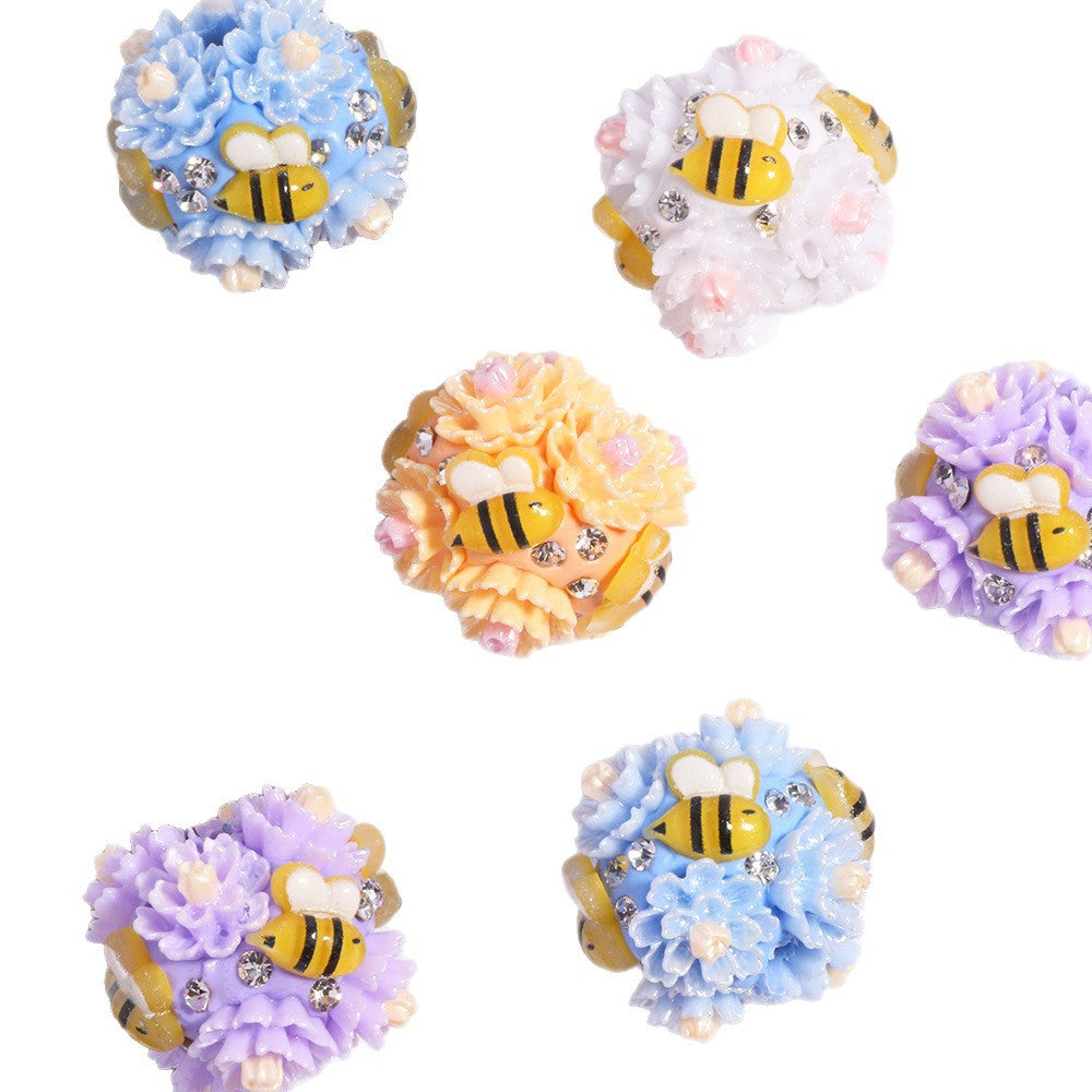 Little Bee Flower Round Beads