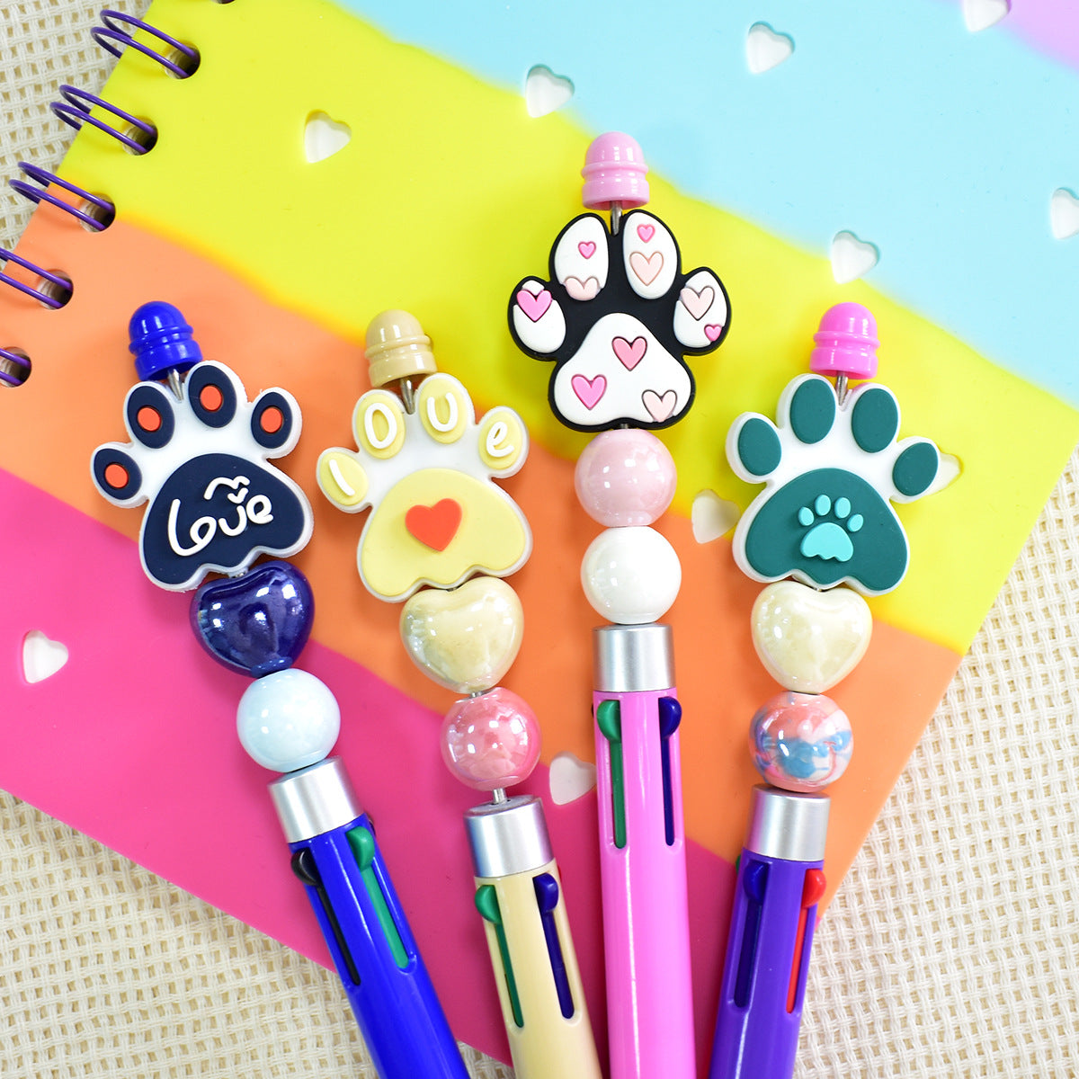 Cartoon Animal Footprint Series Silicone Focus Beads Silicone Focus Beads