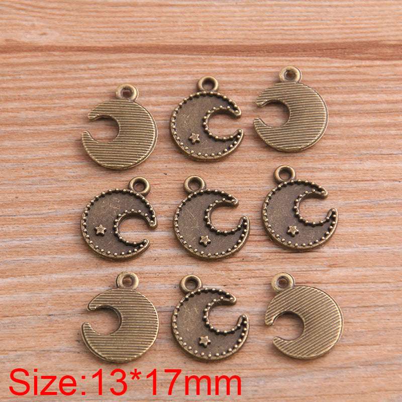 13*17mm 2 Colors DIY Zinc Alloy Jewelry Accessories Natural Charm Moon Star Pendant