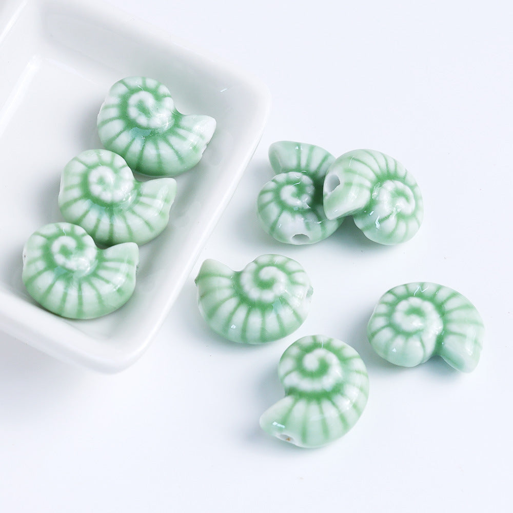 Snail Ceramic conch beadable beads