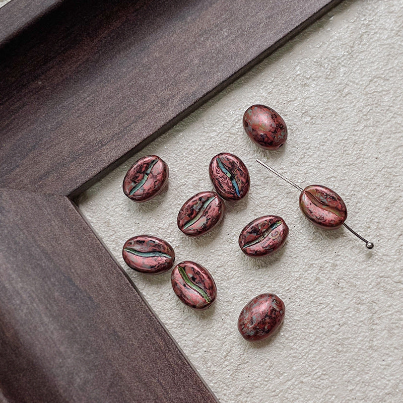 Coffee Bean Czech Glass Beads
