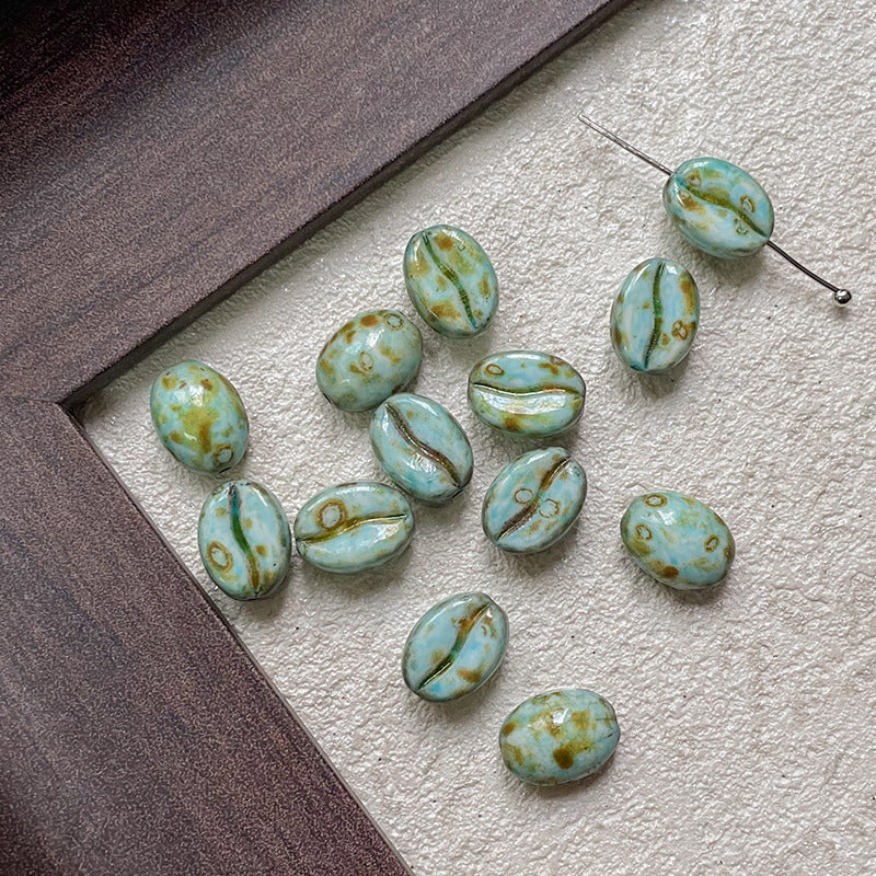 Coffee Bean Czech Glass Beads