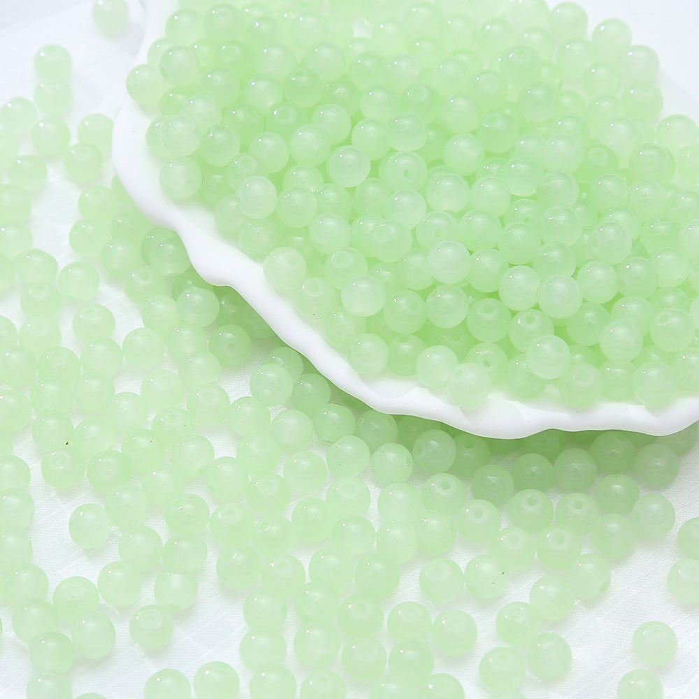 6-10mm Imitation Jade Glass Beads Glass Beads Loose Beads