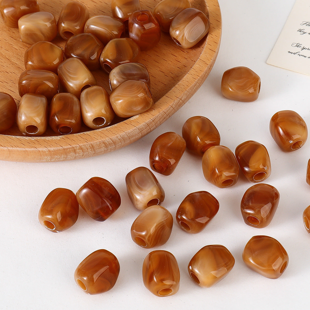 Imitation Jade Agate Irregular Large Hole Beads