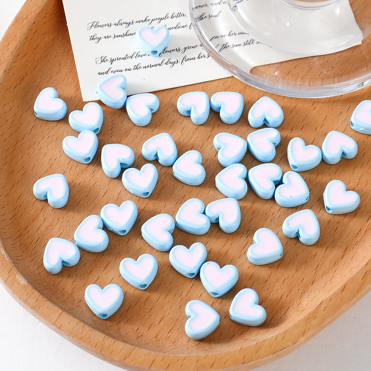 Heart-shaped Acrylic Oil Drop Beads