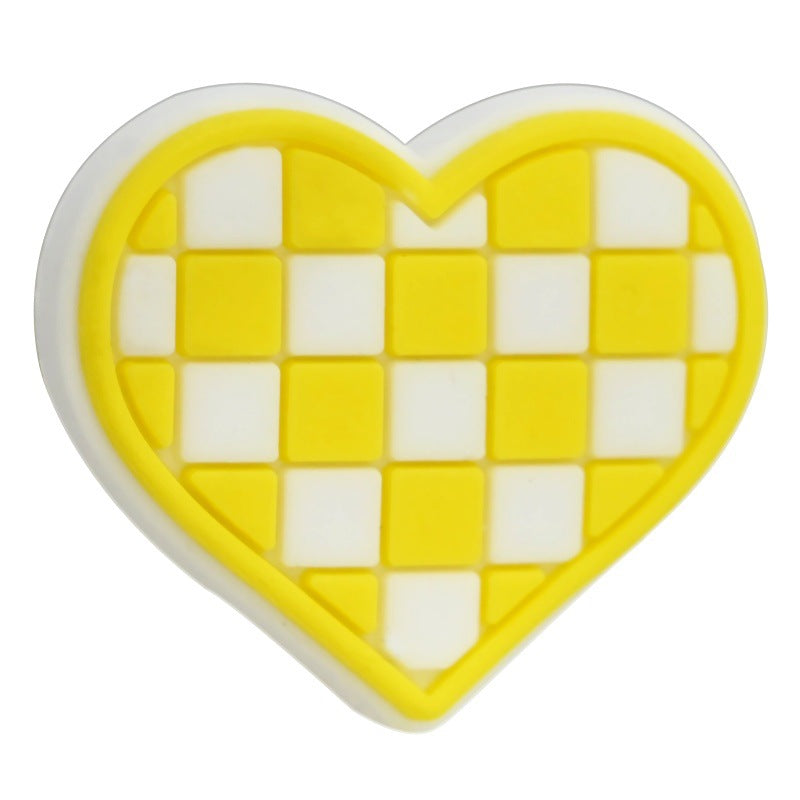 Grid Heart Series Silicone Focus Beads